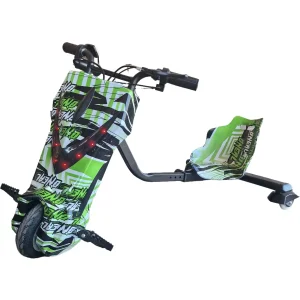 ricicleta-electrica-drift-pentru-copii-trike-motor-350W-baterie-36V–4000MAh-bluetooth-viteza–20-Kmh-verde-1