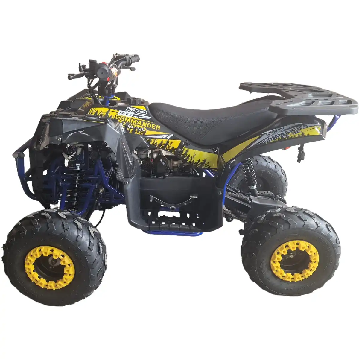 ATV-125cc-pentru-copii-KXD-Pro-Germany-Commander-007-Motor-pe-benzina-in-4-timpi-Pornire-la-buton-Cutie-de-viteza-11-Roti-7-inch-Albastru-Galben-2