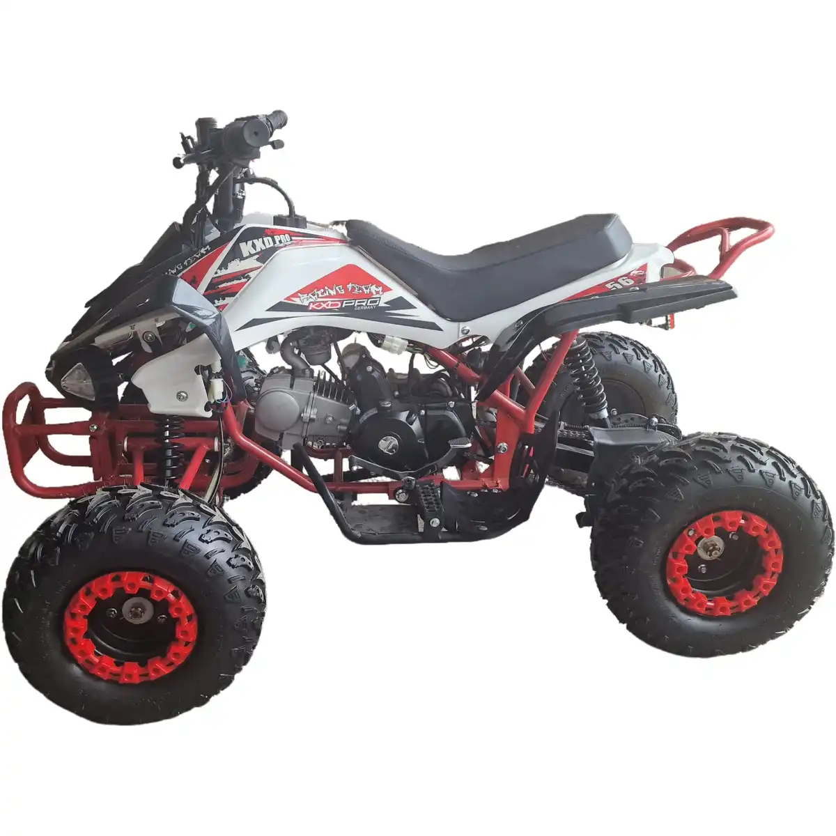 ATV-125cc-pentru-copii-KXD-Pro-Germany-Raptor-004-Motor-pe-benzina-in-4-timpi-Pornire-la-buton-Cutie-de-viteza-Semi-automata-11-Roti-7-inch-Rosu-Alb-2